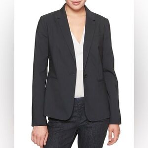 Banana Republic Factory Dark Charcoal Grey One Button Blazer Jacket 0P Petite